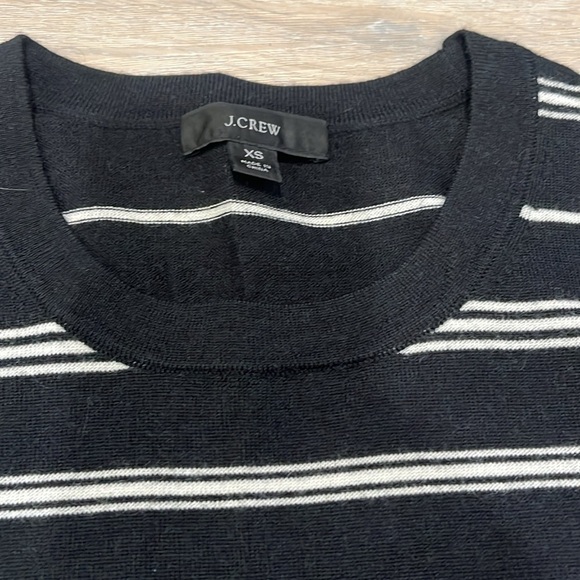 J. Crew | Margot Crewneck Merino Wool Sweater black white classic stripe - Picture 5 of 10